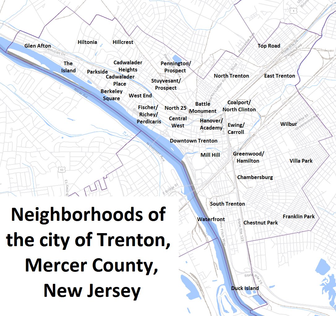 North Trenton, NJ - File:Trenton neighborhoods.png - Wikimedia Commons